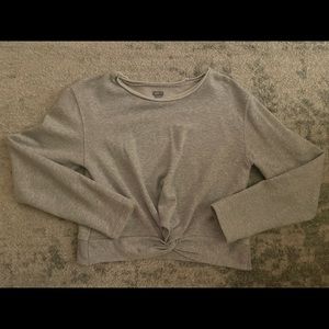 Aerie size medium cropped distressed grey sweatshirt